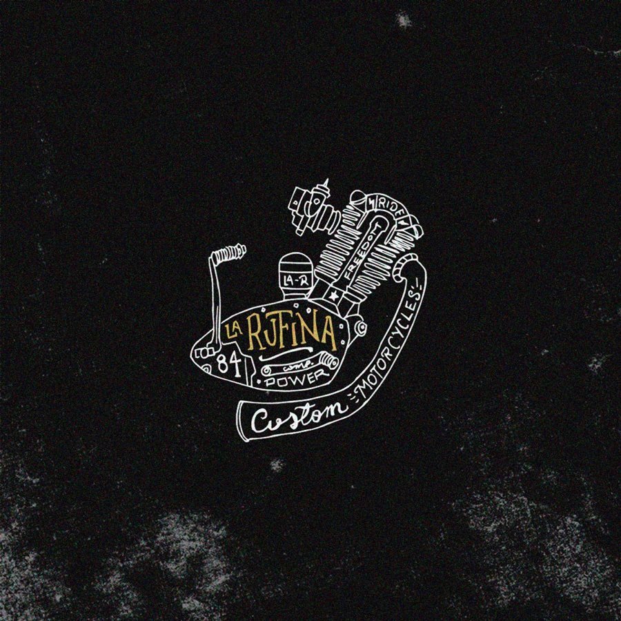 La Rufina custom motorcycles badge illustration